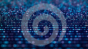 Abstract digital flow particles. Cyber network connection background. Big data visualization. Technology backdrop. 3d rendering