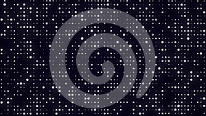 Abstract digital flow particles. Cyber network connection background. Big data visualization. Technology backdrop. 3d rendering