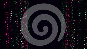 Abstract digital flow particles. Cyber network connection background. Big data visualization. Technology backdrop. 3d rendering