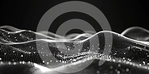 Abstract Digital Flow Visualization with Wavy Lines and Dots in a Black and White Space