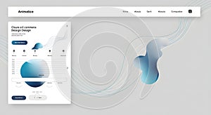 Modern Web Interface with Data Visualization and Abstract Blue Design