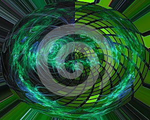 Abstract digital fractal, computer science decorative energy surreal design creative template