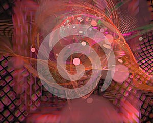 Abstract digital fractal flow, beautiful decoration fantasy design, party futuristic dynamic
