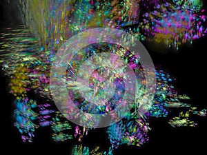 Abstract digital future move poster decorative power background ethereal shining science