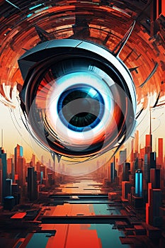 Abstract Digital Futuristic Eye