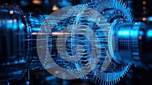 Abstract Digital Gear: Futuristic Technology and Data Processing