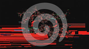 Abstract Digital Glitch Art with Red and Black Texture