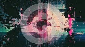 Abstract digital glitching stream data corruption background