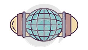 Abstract Digital Globe Grid, vector design Generative AI