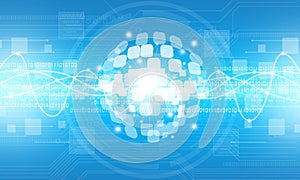 Abstract digital globe technology connection background