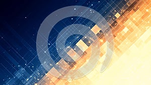 Abstract Digital Grid with Glowing Particles