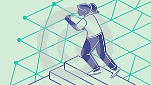 Abstract Digital Grid: Network Connectivity and Technology, vector design Generative AI