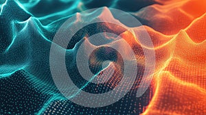 Abstract digital grid showing network data visualization