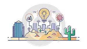 Abstract Digital Grid Wave Pattern, Technology Data Flow, vector design Generative AI