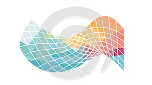 Abstract Digital Grid Wave Pattern, Technology Data Flow, vector design Generative AI