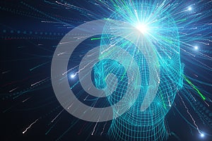 Abstract digital head wallpaper