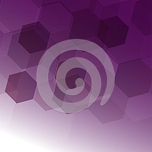 Abstract digital hexagon on purple background