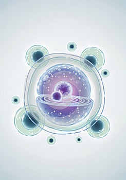 Abstract digital illustration of a cell