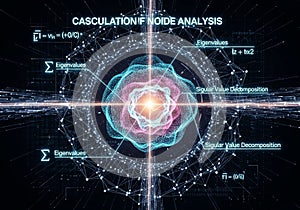 Abstract digital illustration with complex geometric patterns and interconnected lines, featuring a
