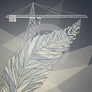 Abstract digital illustration featuring a geometric