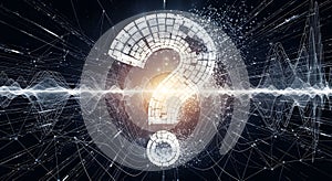 Abstract Question Mark with Data Visualization