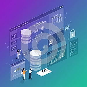 Abstract digital illustration showcasing data management and privacy concepts.