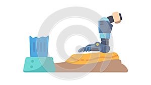 Abstract Digital Interface: Data Flow Navigation, vector design Generative AI