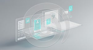 Abstract digital interface data visualization dashboard