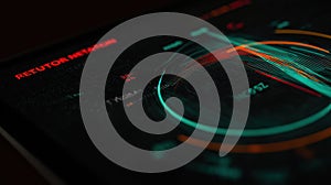 Abstract digital interface displaying data and information