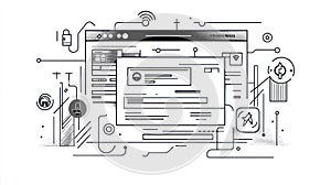 Abstract Technology Data Flow - Digital Network Interface Design