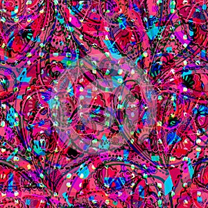 Abstract Digital Kaleidoscope Paisley Print