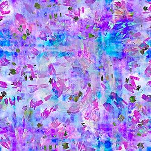 Abstract Digital Kaleidoscope Tie Dye Rainbow Print
