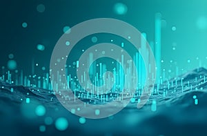 Abstract Digital Landscape with Data Visualization