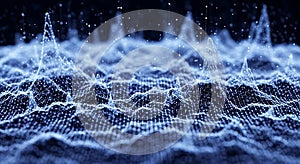 Abstract Digital Landscape with Data Visualization