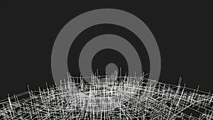 Abstract Wireframe Grid on Dark Background