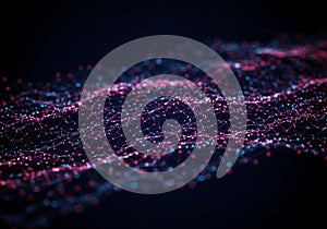 Abstract digital landscape featuring interconnecting lines and