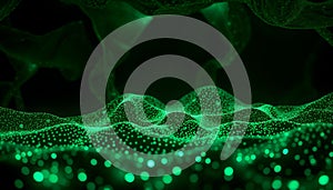 Abstract Green Digital Wave Landscape