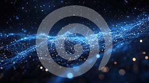 Abstract digital landscape of interconnected data points