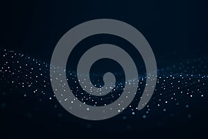 Abstract digital landscape with interconnected points and lines forming a grid pattern