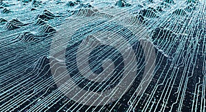 Abstract Digital Landscape: Data Flow and Connectivity