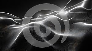 Abstract digital landscape showing flowing data waves