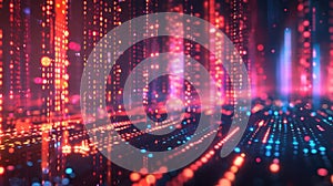 Digital Data Stream Visualization of Binary Code, Abstract Technology Background