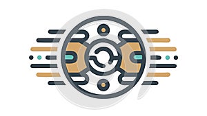 Abstract Digital Loop with Data Flow. Network and Technology. vector design Generative AI