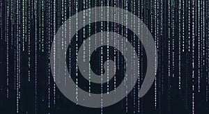 Abstract digital matrix code falling background, big data, technology, programming