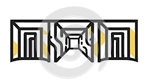 Abstract Digital Maze, Complex Problem-Solving, vector design Generative AI