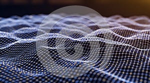 Abstract digital mesh wireframe surface background data analysis technology network visualization landscape