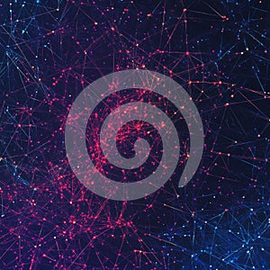 Abstract Digital Network Background with Colorful Data Points