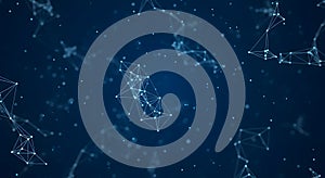 Abstract Digital Network Background - Connected Dots and Lines, Technology, Data Visualization