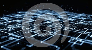 Abstract digital network background with glowing lines and connections