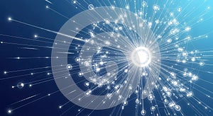 Abstract digital network with central bright node